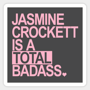 Jasmine Crockett is a total badass - pink box Magnet